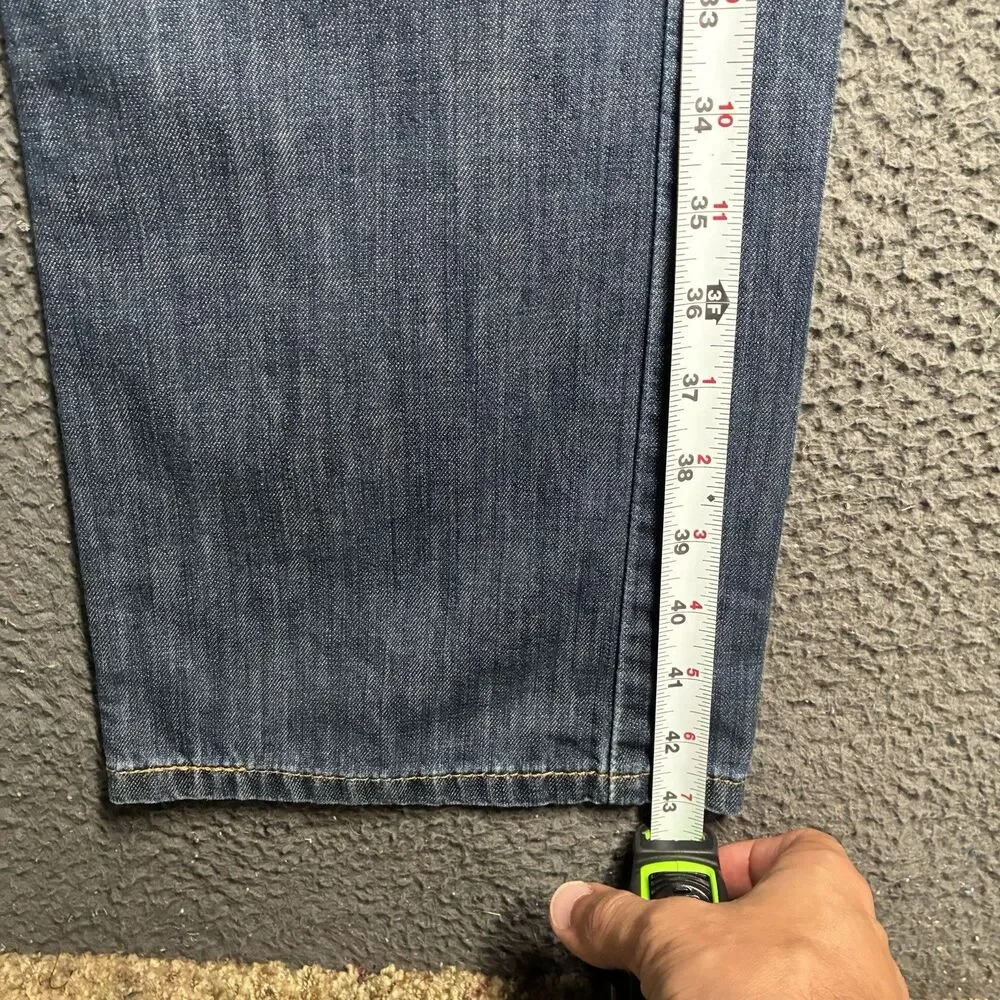 Levis Jeans Mens (Measured 34x33) Blue Denim 527 Low Boot Cut Dark Wash Flare